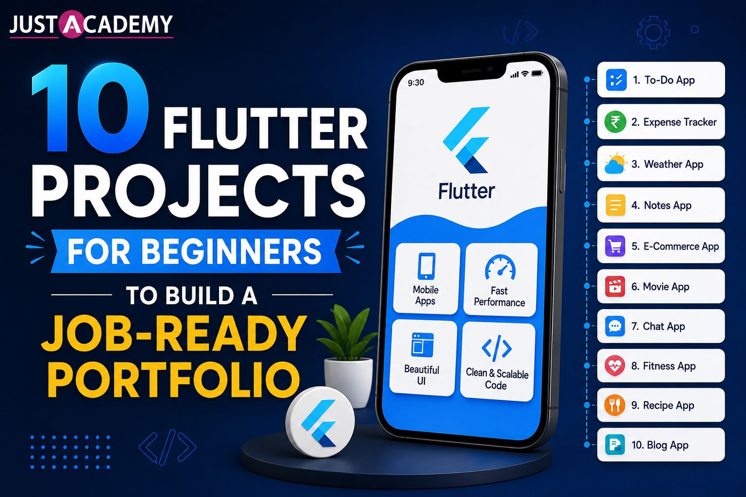 Beginner building a flutter project on laptop for portfolio