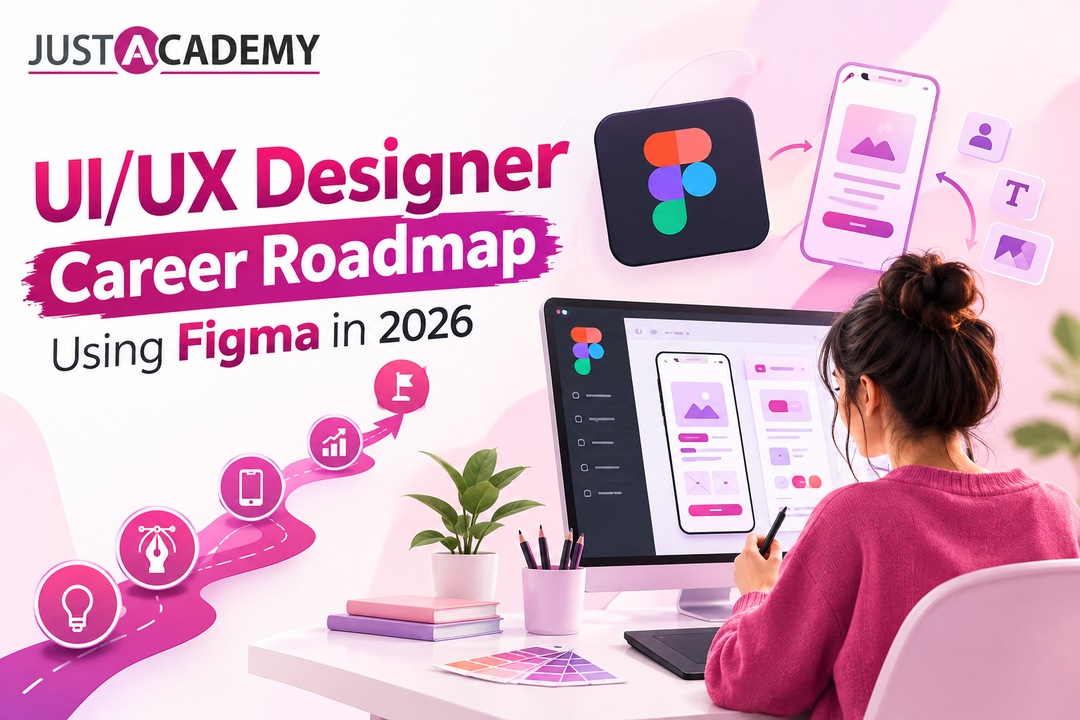 A Pune learner building a mobile app screen in Figma during a live instructor led ui ux design session
