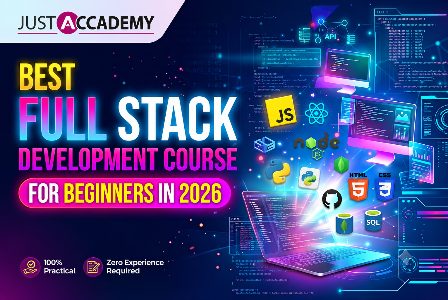Delhi beginner attending a live interactive full stack development course with an instructor led mentor session on screen