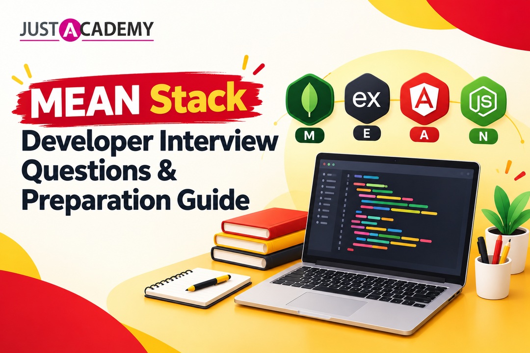 Delhi learner revising MEAN stack developer interview questions during a live instructor led session