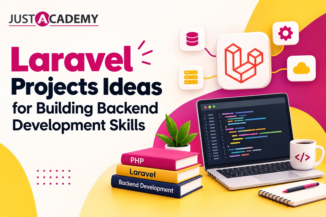Delhi learner building php laravel projects on a laptop during a live instructor led backend development session