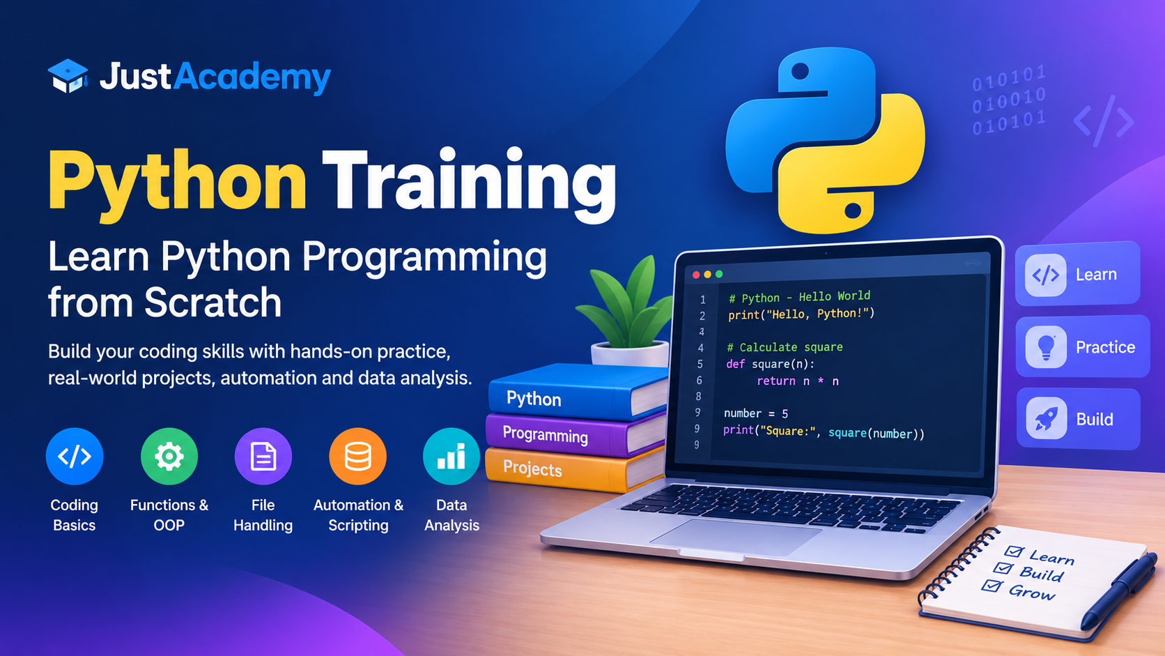 Python Training Tutorial for Beginners – Python Programming, Coding, Automation, and Data Analysis