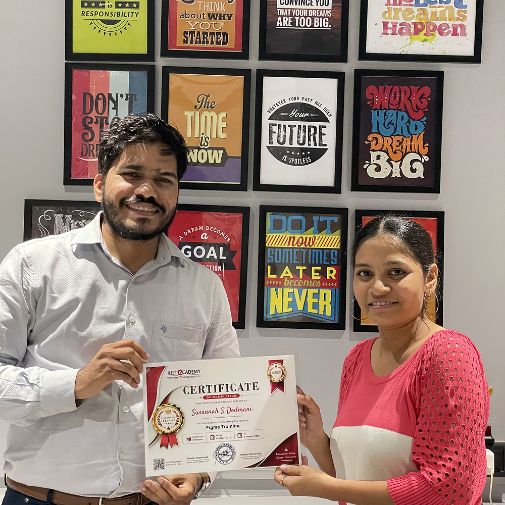 Susanaah Dodamni, learner of the Figma - UI/UX Design course at Just Academy