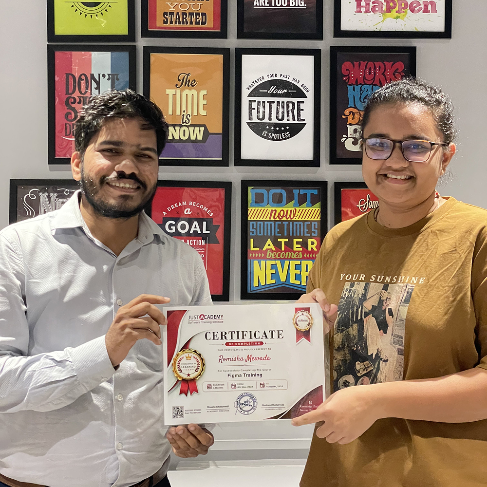 Roumisha Mewada, learner of the Figma - UI/UX Design course at JustAcademy